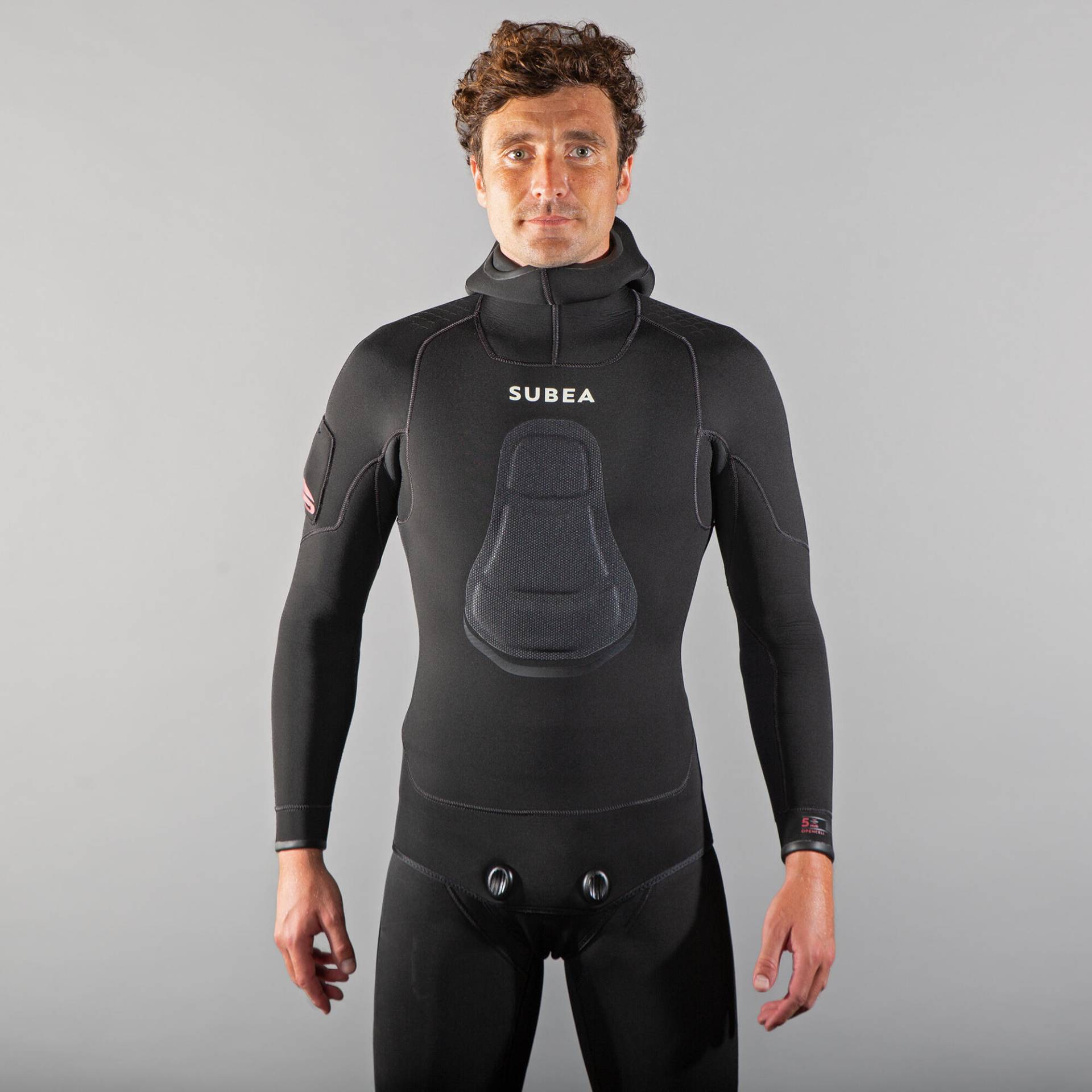 Neoprenjacke Freediving Herren Neopren 5 mm - SPF 900 schwarz von SUBEA