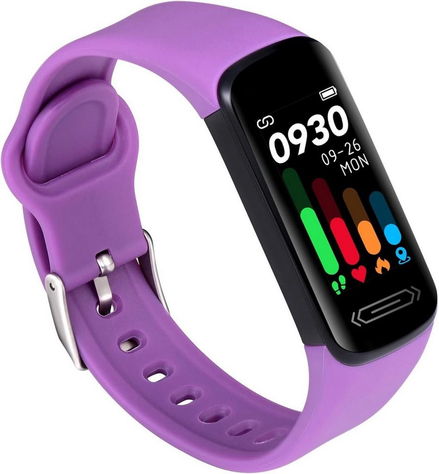 SUPBRO Smartwatch (0,96 Zoll, Android iOS), Fitness Armband mit Pulsmesser Blutdruckmessung Wasserdicht Sportuhr von SUPBRO