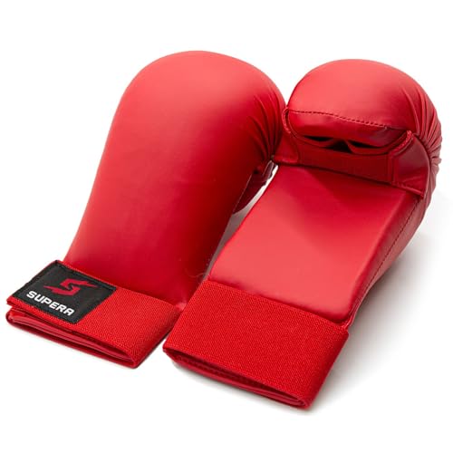 SUPERA Karate Handschuhe in rot und blau – Boxhandschuhe für Karate, Taekwondo, Ju Jutsu in verschiedenen Größen für Kinder und Erwachsene. von SUPERA