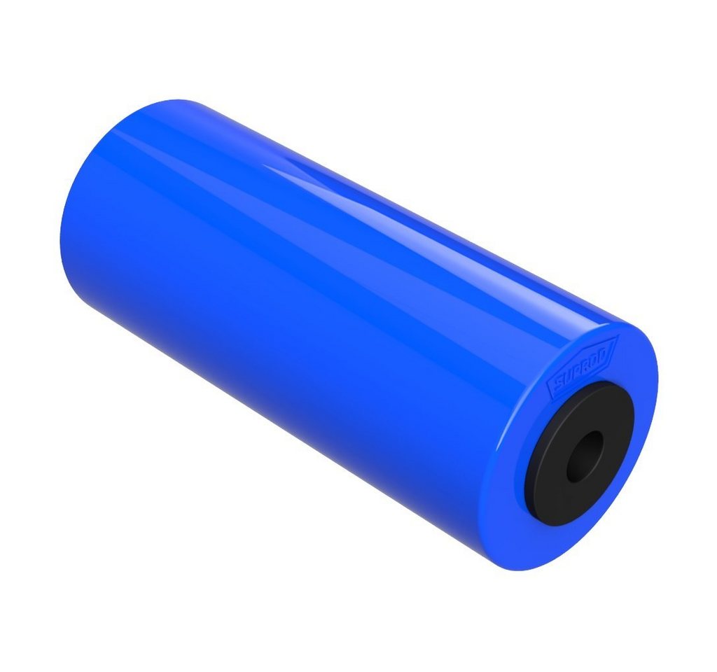 SUPROD Auffahrrampe Polyurethan Seitenrolle Sliprolle Kielrolle PU, 198 mm, blau von SUPROD