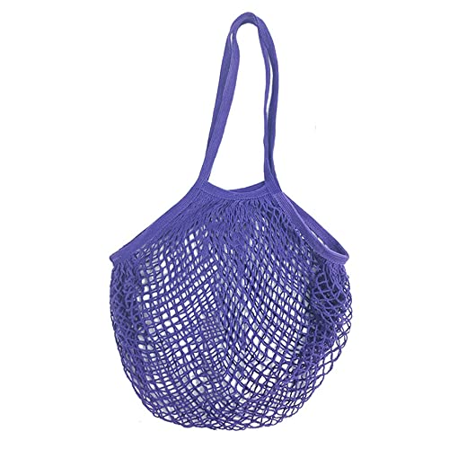 Einkaufstasche aus Baumwolle, wiederverwendbare Einkaufsnetzbeutel, tragbare Netz-Einkaufstasche aus Netzgewebe für die Aufbewahrung von Obst und Gemüse (lila) von SagaSave
