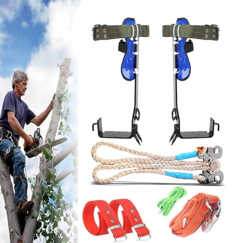 SanBouSi Baumklettern Ausrüstung Set Baumkletter Werkzeug Steigeisen Tree Climbing Spike Fallschutz Seil Rescue Belt für Bergsteigen Baumklettern Outdoor von SanBouSi