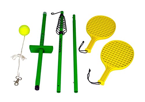 Sandora 25030 Circletennis - Twistball - 3-teilig grün/gelb für tollen Garten Spielspaß und jegliche Freizeitaktivität für Camping und Unterwegs EIN absolutes Kindervergnügen von Sandora