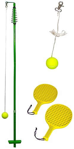 Sandora 2503001 Circletennis - Twistball - 3-teilig grün - gelb mit Ersatzball für tollen Garten Spielspaß und jegliche Freizeitaktivität für Camping und Unterwegs EIN absolutes Kindervergnügen von Sandora