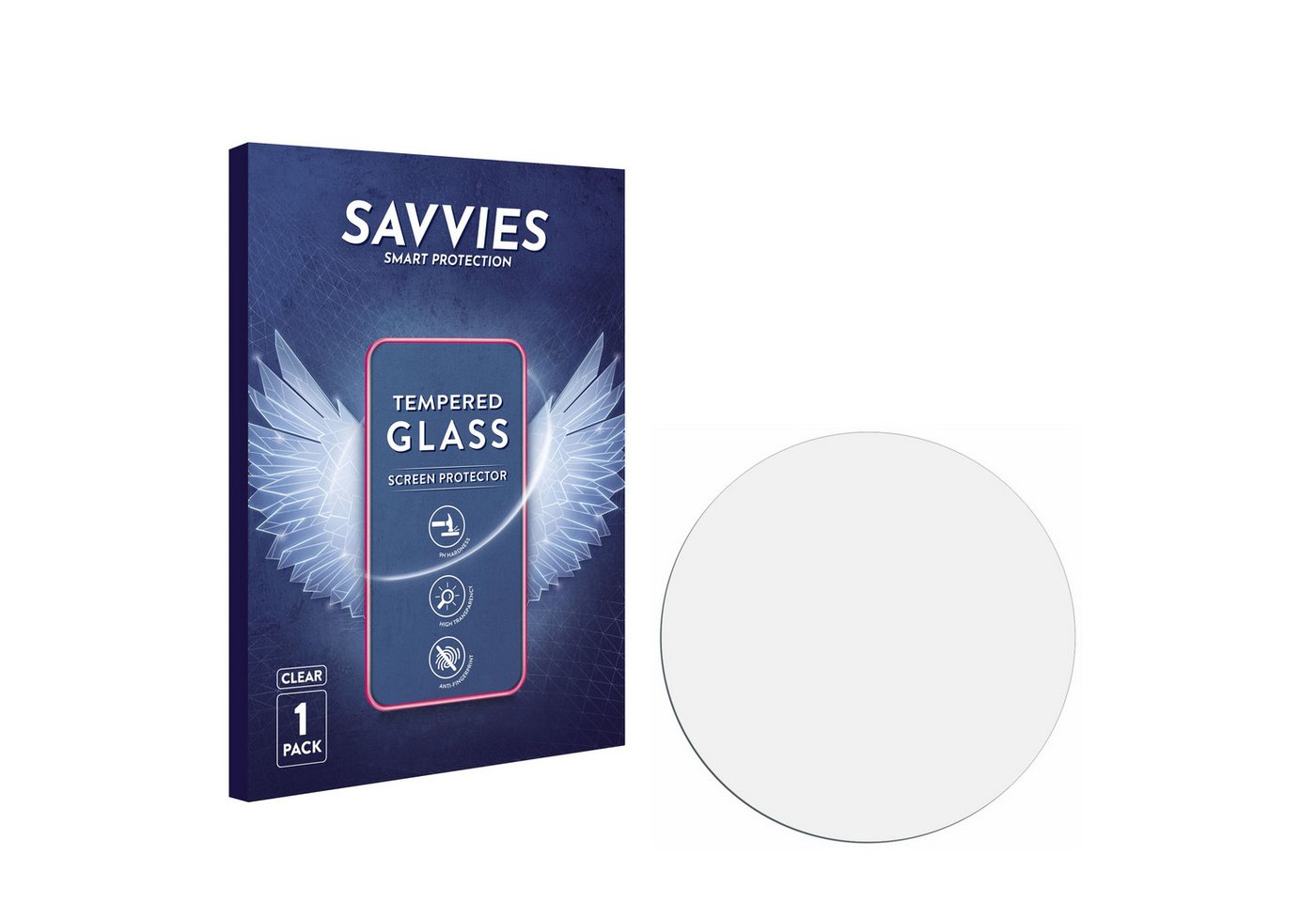 Savvies Panzerglas für Motorola Moto 360 Sport 45 mm (1. Gen), Displayschutzglas, Schutzglas Echtglas 9H Härte klar Anti-Fingerprint von Savvies