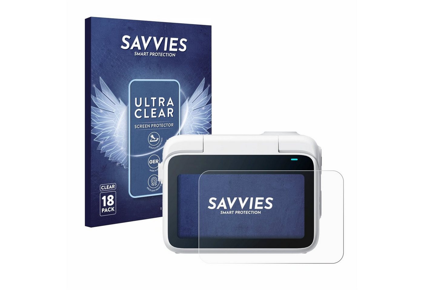 Savvies Schutzfolie für Insta360 Go 3 Action Cam, Displayschutzfolie, 18 Stück, Folie klar von Savvies