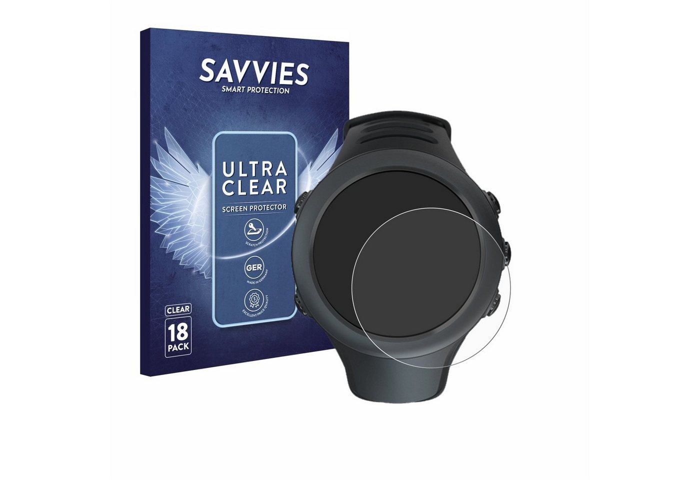 Savvies Schutzfolie für Suunto Ambit3 Sport Black, Displayschutzfolie, 18 Stück, Folie klar von Savvies