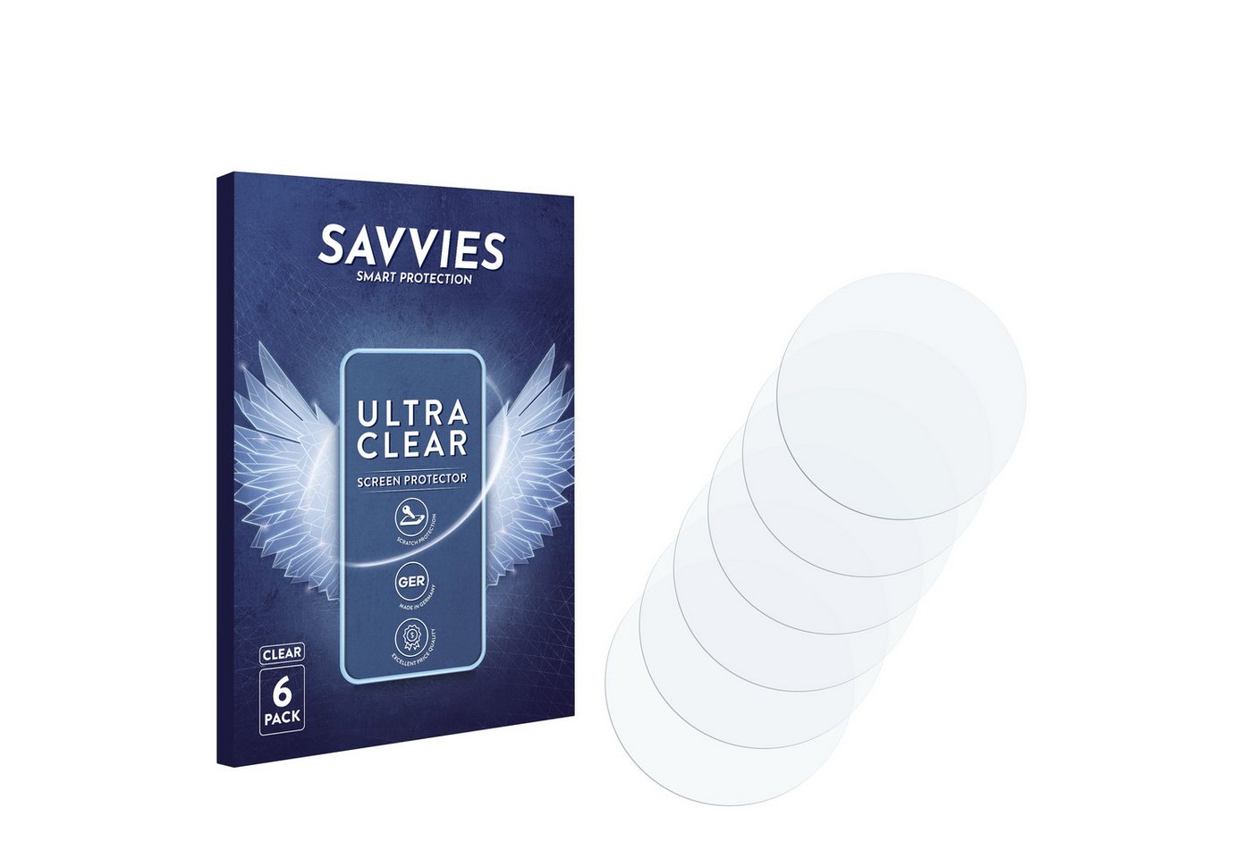Savvies Schutzfolie für Suunto Ambit3 Sport Sapphire, Displayschutzfolie, 6 Stück, Folie klar von Savvies