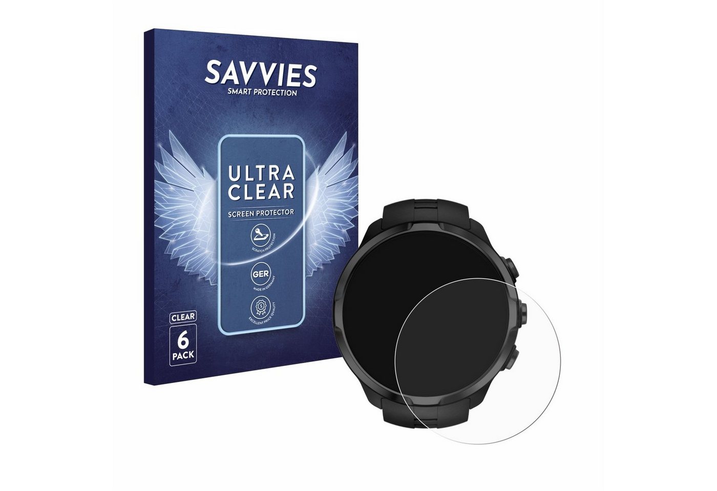 Savvies Schutzfolie für Suunto Spartan Sport, Displayschutzfolie, 6 Stück, Folie klar von Savvies