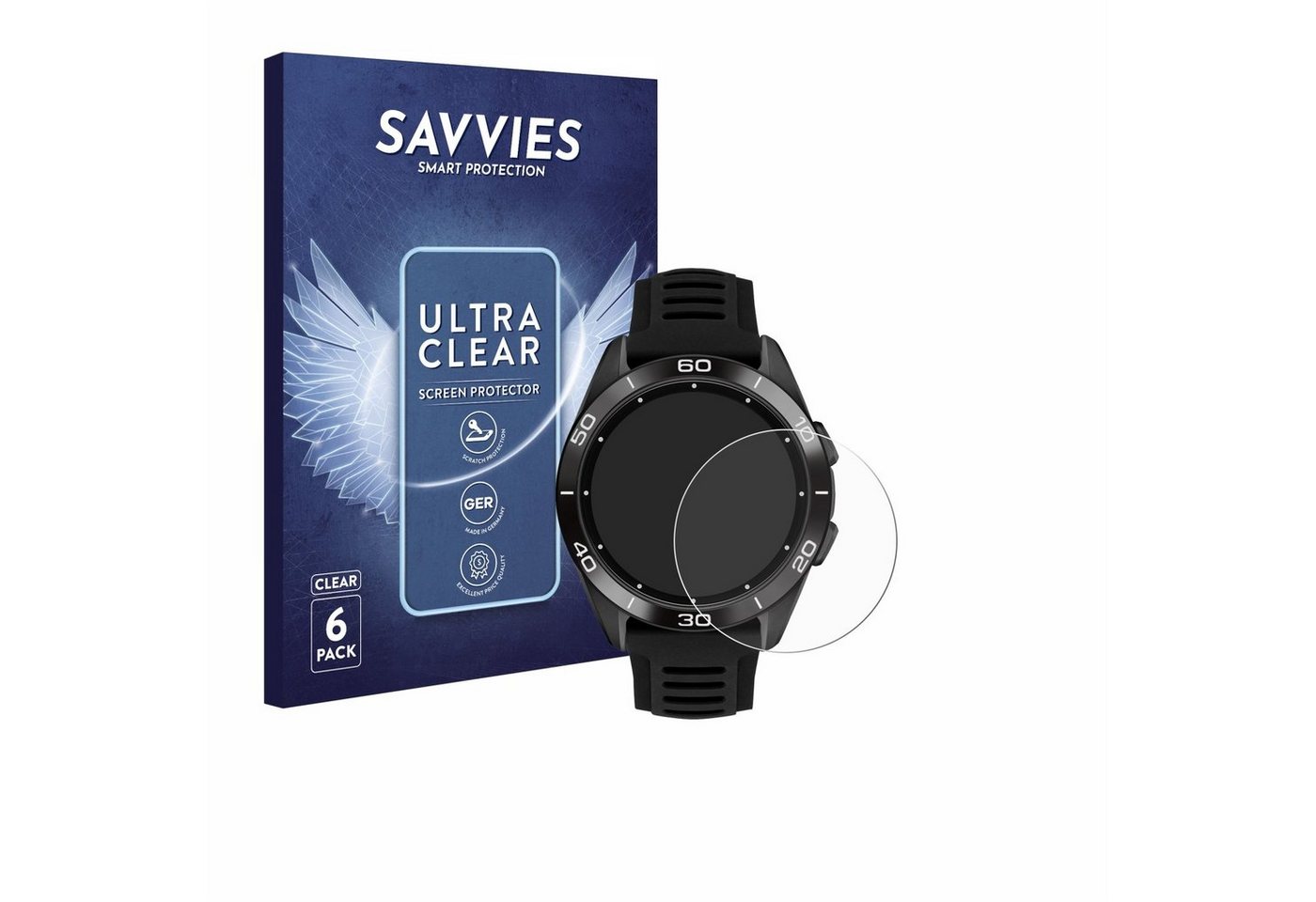 Savvies Schutzfolie für Tissot T-Touch Connect Sport 2023, Displayschutzfolie, 6 Stück, Folie klar von Savvies