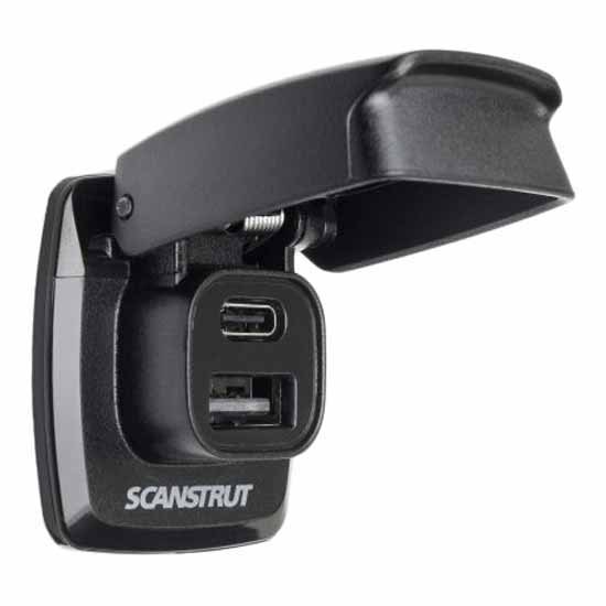 Scanstrut 1xusb-a&1xusb-c 12/24v Flip Pro Fast Charging Double Usb Plug Silber von Scanstrut