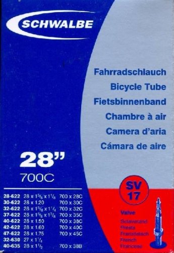Schwalbe Unisex – Erwachsene SV40 Fahrradschlauch, schwarz, SV17 40mm 2er Set von Schwalbe