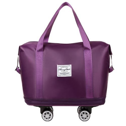Scnvsi Zusammenklappbare Gepäcktasche, leichte Transporttasche mit Rollen, große Kapazität, Stoff-Trocken-Nass-Trennung, Wochenendtasche von Scnvsi