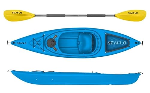 Seaflo 1004 Kajak mit Paddel blau, sehr leicht und kippstabil von Seaflo