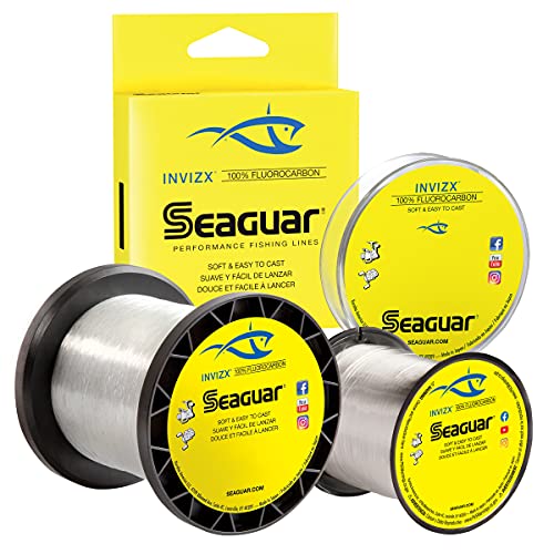 Seaguar Unisex-Erwachsene 20VZ1000, InvizX Süßwasser-Fluorkohlenstoffschnur, 0,40,6 cm Durchmesser, 9 kg getestet, 9 m, transparent, 20-Pounds von Seaguar