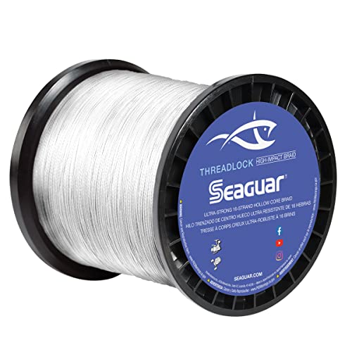 Seaguar Unisex-Erwachsene Threadlock Hohlkerngeflecht, Hi-Vis Weiß, 600yd 80lb von Seaguar