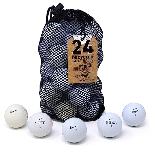 Second Chance Nike Mix Recycled Golf Balls (Lake Golf Balls), Unisex-Erwachsene Zweite Chance Nike 24 Lake Golfbälle Klasse B, Weiß, 24 - von Second Chance