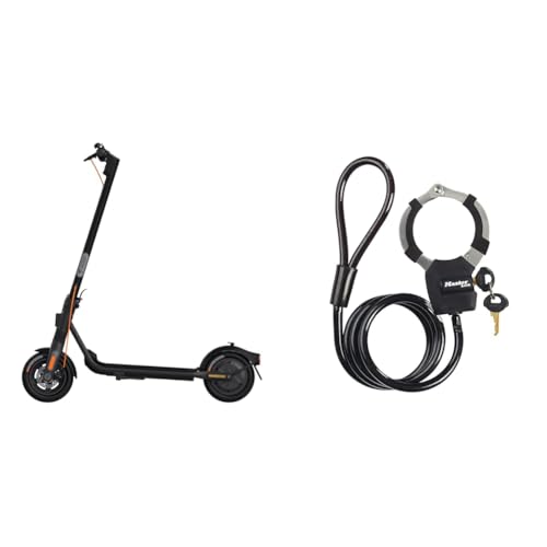 Segway-Ninebot F2 PRO D, E Scooter mit Straßenzulassung für Erwachsene & Master Lock Kabelschloss mit Schlüssel, 1 m, Ideal für Scooter Roller, Fahrrad, Kinderwagen, Sportausrüstung von Segway-Ninebot