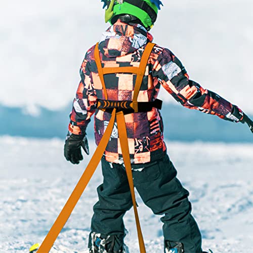 Skigurt für Kinder, Skigurt-Trainer-Rucksack, um Kindern das Sichere Skifahren Beizubringen, Trainingsleinenausrüstung Bereitet Sie auf Den Umgang mit Den Pisten vor(Orange) von Semme
