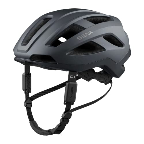 Sena Adult C1 Smart Helm mit Bluetooth Gegensprechanlage und Smartphone-Konnektivität für Musik, GPS und Telefonanrufe, Matt Grau, L von Sena
