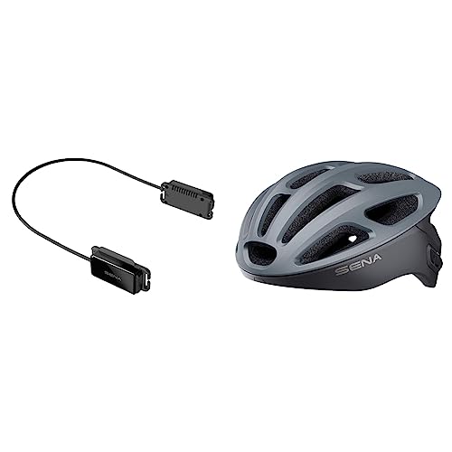 Sena pi, Universal Bluetooth Intercom Headset, passend für die meisten Rad- und Multisporthelme, Schwarz & R1 der Smarte Fahrradhelm (Matte Gray, L) von Sena