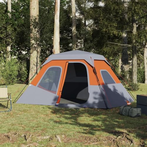 Campingzelt 6 Personen Grau und Orange 344x282x192 cm, ShGaxin Caming Zelt, Camping Markise Zelt, Camping Tents, Camping-Zelt - 94297 von ShGaxin