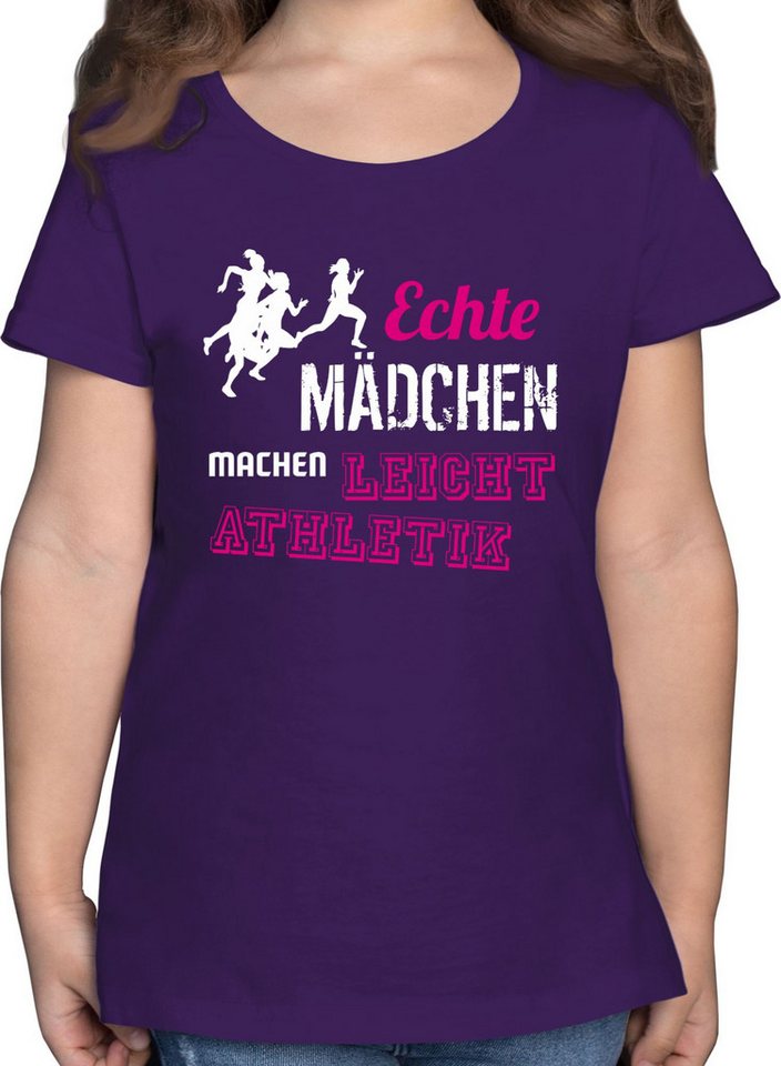 Shirtracer T-Shirt Echte Mädchen machen Leichtathletik Kinder Sport Kleidung von Shirtracer