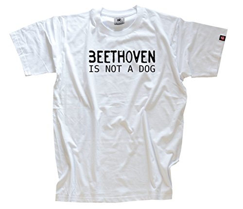 Shirtzshop Herren Beethoven is not a Dog T-Shirt, Weiß, L von Shirtzshop