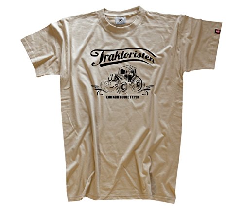 Shirtzshop Herren Traktoristen-Einfach Coole Typen-Landwirt-Bauer T-Shirt, Beige, XXL von Shirtzshop