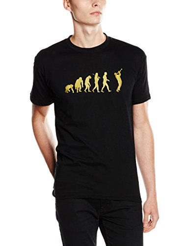Shirtzshop T-Shirt Gold Edition Trompeter Blasinstrument Evolution, Schwarz, L von Shirtzshop