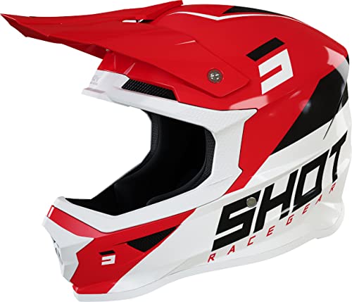Shot Furious Chase Motocross Helm (Red/White,S (55/56)) von Shot