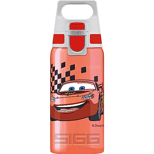 SIGG - Trinkflasche Kinder - Viva One Disney Cars - Für Kohlensäurehaltige Getränke Geeignet - Auslaufsicher - Spülmaschinenfest - BPA-frei - Sport - Rot - 0,5L von SIGG