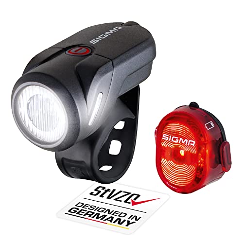 SIGMA SPORT - LED Fahrradlicht Set Aura 35 und NUGGET II | StVZO zugelassenes, akkubetriebenes Vorderlicht und Rücklicht von SIGMA SPORT