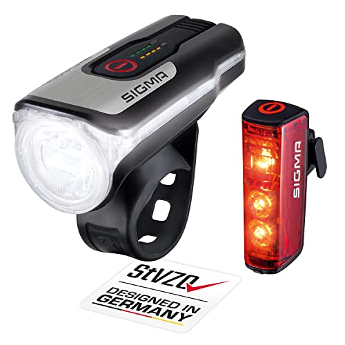 SIGMA SPORT - LED Fahrradlicht Set Aura 80 und BLAZE | StVZO zugelassenes, akkubetriebenes Vorderlicht und Rücklicht mit Bremsfunktion, rear von SIGMA SPORT