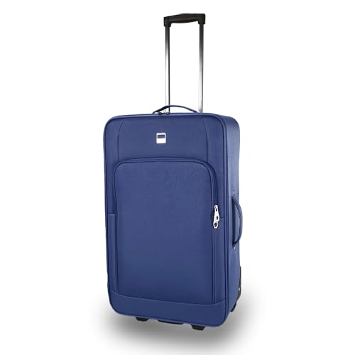 SIGN Stoffkoffer Trolley Reisekoffer Inline Rollen (Handgepäck-Mittel-Groß-Sehr Groß) (Blau, Großer Koffer (71cm)) von SIGN