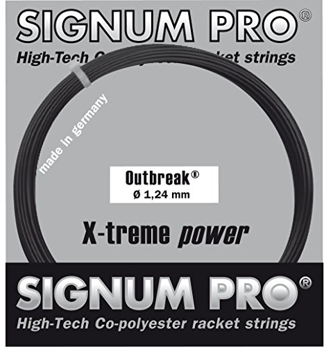 Signum Pro Outbreak Garniture Tennisschlägersaiten Tennis, Schwarz Schwarz schwarz 1,24 mm x 12 m von SIGNUM PRO