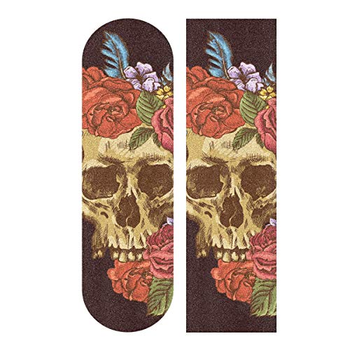 Skateboard Griptape Blatt 83 x 22,9 cm – Dead Day Dia Muertos Halloween mexikanischer Totenkopf Sandpapier für Rollerboard Longboard Griptape blasenfreies Griptape für Rollerboard von Sinestour