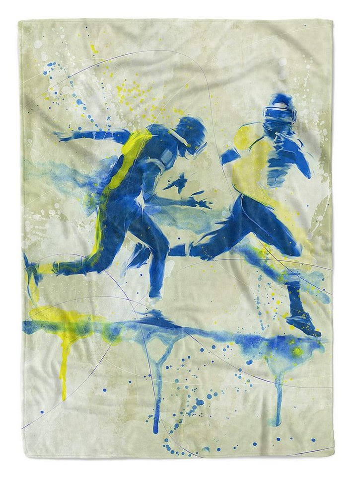 Sinus Art Handtücher SplashArt Sport Handtuch Strandhandtuch Saunatuch Kuscheldecke Kunstvoll American Footbal, Baumwolle-Polyester-Mix (1-St), Handtuch von Sinus Art