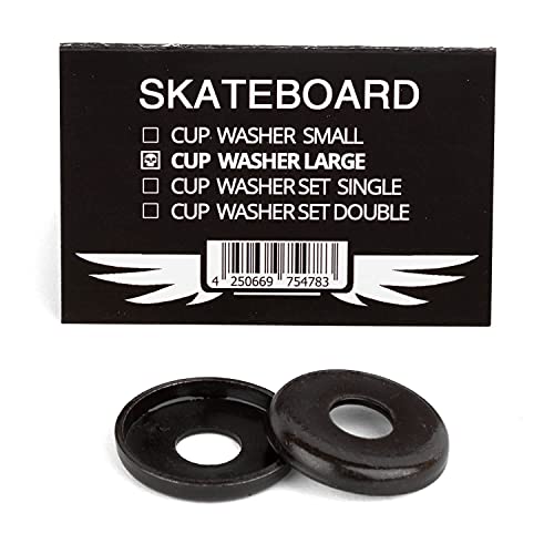 Skateboard Hardware Cup Washer Large schwarz - 2 große Kingpin Scheiben unten - Unterlegscheiben für Lenkgummis von Skateboard