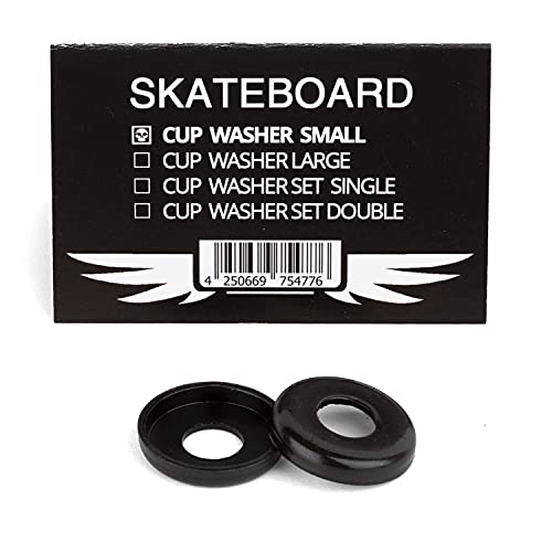Skateboard Hardware Cup Washer small schwarz - 2 kleine Kingpin Scheiben Oben - Unterlegscheiben für Lenkgummis von Skateboard