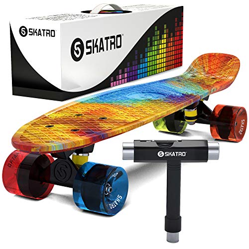 Skatro Mini Cruiser Skateboard, Kunststoff, 56 x 15 cm, Retro-Stil, komplett von Skatro