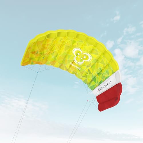 Skymonkey Airtwister 2.3 Lenkmatte inkl. Packsack & Flugschlaufen - Lenkdrachen bereits fertig angeleint, ready 2 fly, Kite mit stabilen Polyester Ripstop Material, Flugdrachen für Einsteiger geeignet von Skymonkey