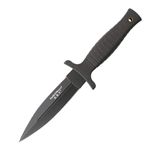 Smith & Wesson Herren Messer Stiefelmesser Schwarze Lederscheide mit Metall-Clip Gesamtlänge: 22.9 cm, 22,9cm von Smith & Wesson