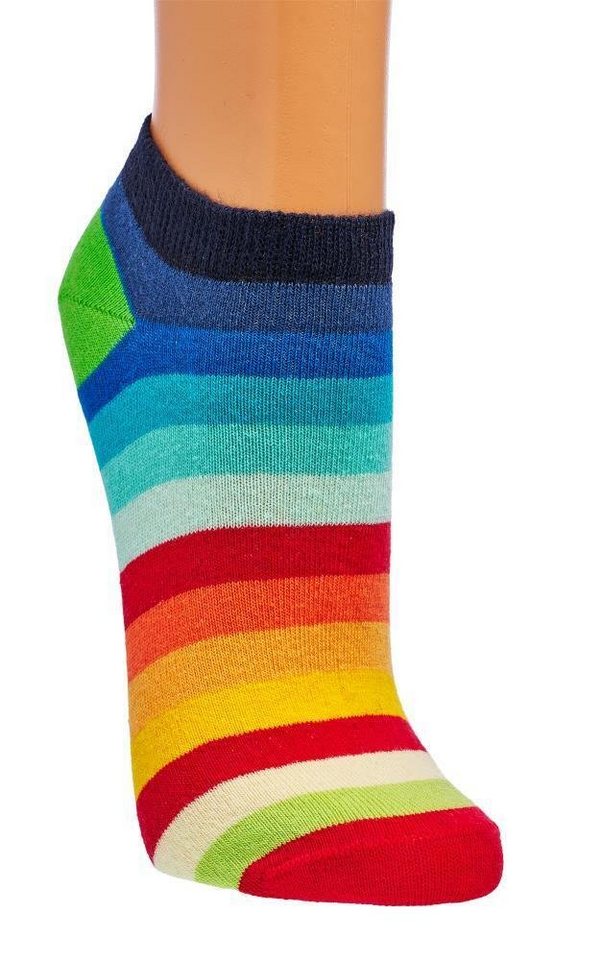 Socks 4 Fun Freizeitsocken Regenbogen Sneaker Socken Baumwolle Unisex LGBTQ Rainbow Toleranz (2 Paar) von Socks 4 Fun