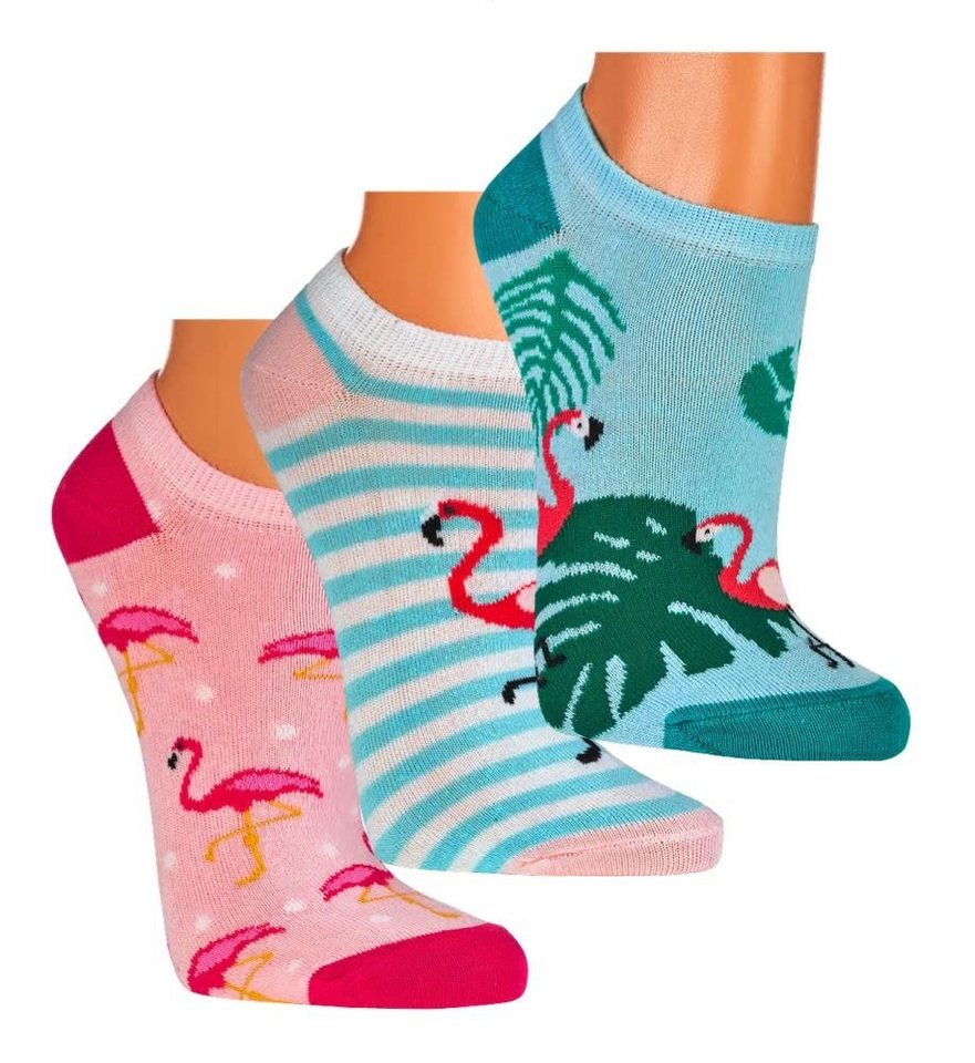 Socks 4 Fun Sneakersocken Sneaker Flamingo 3er Bündel (3-Paar, 3 Paar) von Socks 4 Fun