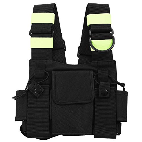 Rettungs Weste Multi-Tasche Warnweste mit hoher Sichtbarkeit Brusttasche Brustgeschirr für Funkgerät Walkie Talkie (Skipatrouille/Bergsteigen) von Sonew