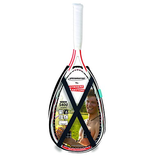 Speedminton® S400 Set – Original Speed Badminton/Crossminton Profi Set mit Carbon Schlägern inkl. 5 Speeder®, Spielfeld, Tasche von Speedminton