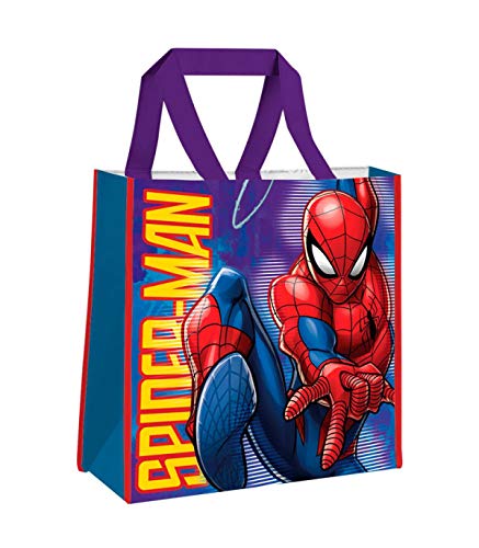 Spiderman Shopping-Tasche, 38 x 38 x 12 cm, aus Stoff und Strand, 40 cm, Mehrfarbig von Hasbro