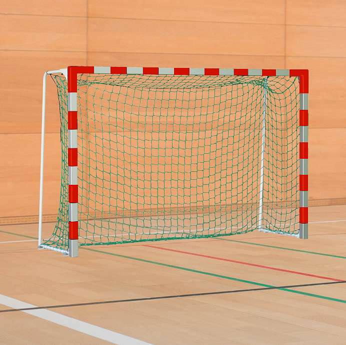 Sport-Thieme Handballtor mit fest stehenden Netzbügeln, Rot-Silber, IHF, Tortiefe 1,25 m von Sport-Thieme