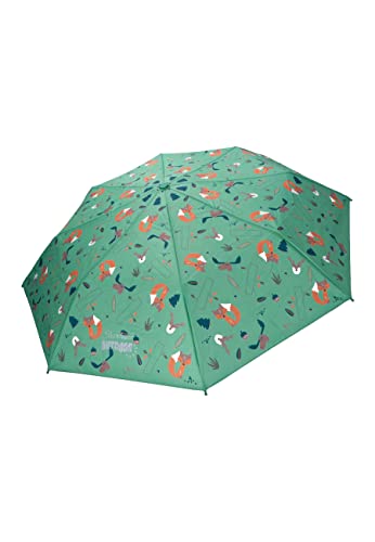 Sterntaler Kinder Unisex Regenschirm Kinder Taschenschirm Waldtiere - Kinderschirm, Schultaschenschirm, mit reflektierendem Logo - grün, Klein von Sterntaler